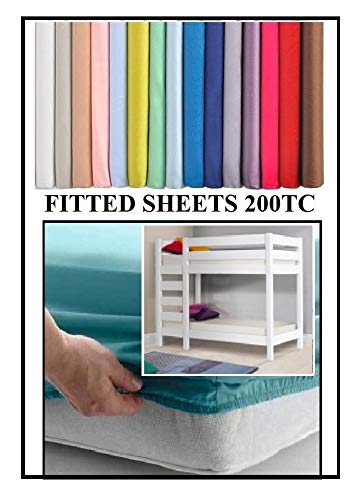 Bedtime Comforts Ltd BUNK BED Fitted Sheet 3' x 6'3 (36" x 75") OVER 20 COLOURS (Blue, 6" Depth)