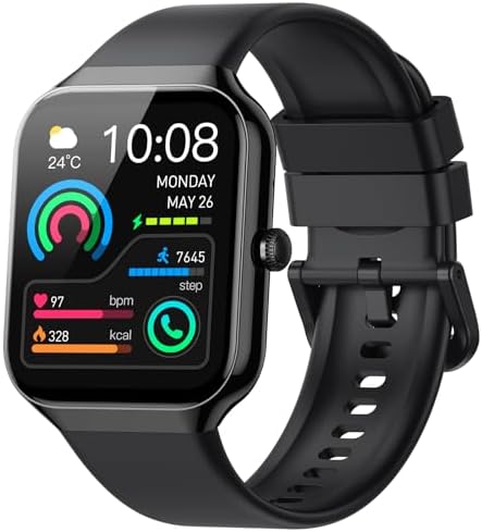 Jugeman Smartwatch Herren Damen 1,96" HD Touchscreen mit Telefonfunktion | 113+ Sportmodi Sportuhr mit Schrittzähler/Schlafmonitor/Pulsmesser für Android iOS, IP7 Wasserdicht Fitne