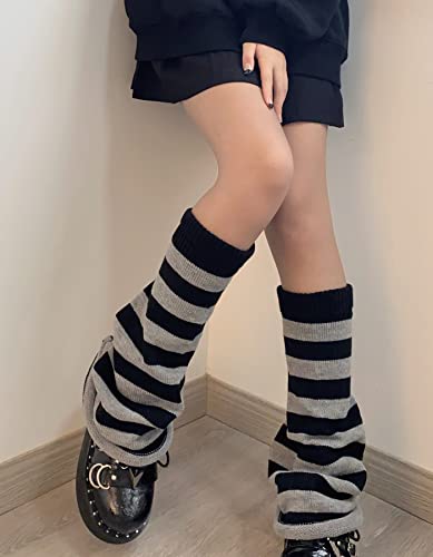 Image of WODECASA Girls Kawaii Leg Warmers Knitted Flared Leg Sleeves Goth Crochet Baggy Cuff Ankle Heap Socks