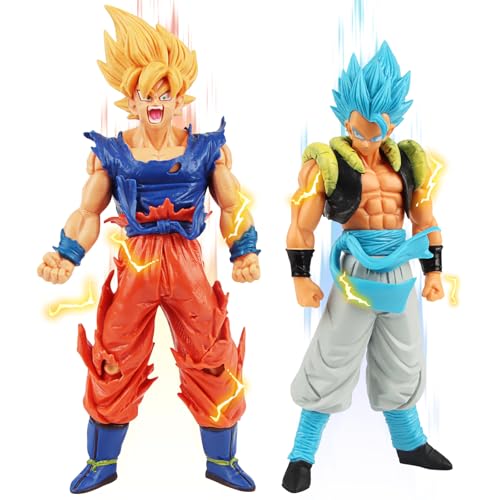 Dawumin 2 Stück Go-ku Figuren, Go-ku Anime Figur Statue 18cm, Super Saiyajin Actionfiguren, Go-ku Figur für Kinder Geburtstag Geschenk, Desktop Dekoration