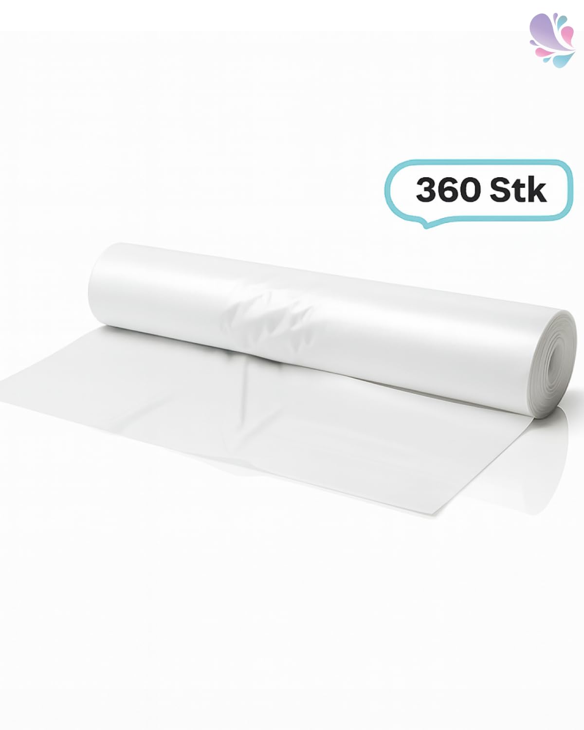Müllbeutel 60 Liter, Weiß, 360 Stück, 13 my