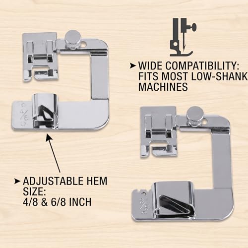 Juego de 3 pies para dobladillo de máquina de coser miniatura 4