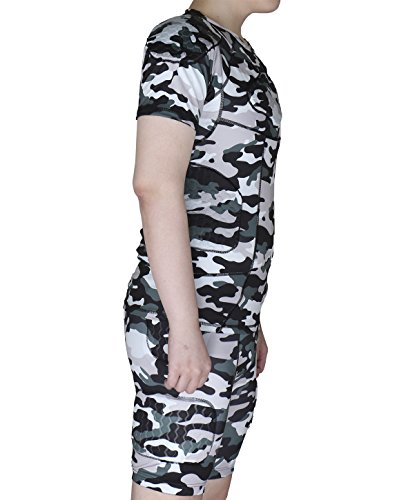 image for DGXINJUN Padded Compression Shirt and Short Sleeve Protective Shoulder