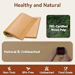 200 Pcs Unbleached Parchment Paper Baking Sheets, 12 x 16 Inch, Precut Non-Stick Parchment Sheets for Baking, Cooking, Grilling, Air Fryer and Steaming - Unbleached, Fit for Half Sheet Pans