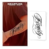 INKARTLINK Tattoo Tech, 2 Sheets Large Semi Permanent Tattoo, Adult Art Design Temporary Tattoos, Lasts 1-2 Weeks, Waterproof, Realistic Look, No Adhesive, No Reflection (Family Design)