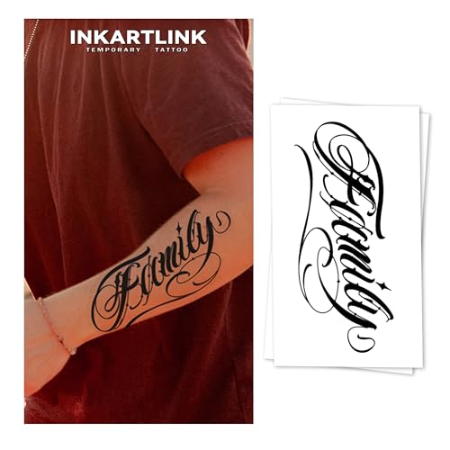 INKARTLINK Family Tattoo Collection, 2 Sheets, Matte Finish