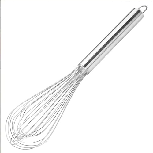 THERMOHAUSER Frusta Professionale in Acciaio Inox, 35 cm, con Manico in Metallo, per Cucina e Pasticceria