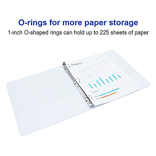 Comix-1-inch-3-Ring-Binder-Durable-Presentation-White-View-Binders-Holds-200-Sheets-8pack-A2130WH-8