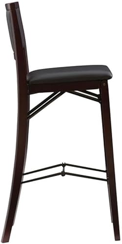 Miniatura 6 de Home Square Juego de 2 taburetes de bar plegables de madera con respaldo acolchado en marrón espresso