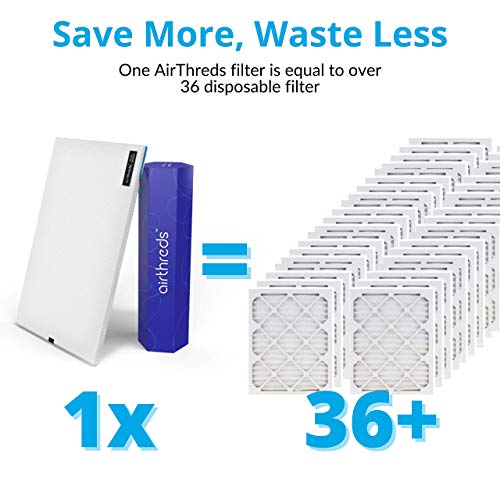 Airthreds 16X25X1 Air Filter For Ac Hvac Furnace, Machine Washable & Dryer Friendly Mrev 8 Plus Reusable Air Filters thumb #4