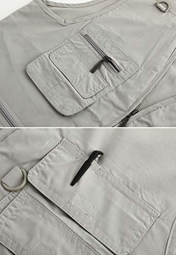 Spanye Men's Fishing Vest Alive Outerwear Multi-Pocket Vests Casual Work Sleeveless Jacket Beige-3Xl #TOP4