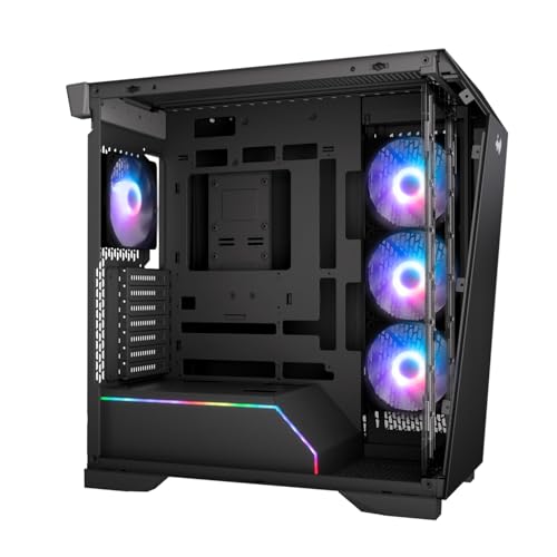Gabinete para PC InWin Prism Mid Tower para juegos - Compatible con ATX y Mini-ITX - Vista panorámica ultra ancha - Soporta GPU hasta 435 mm - Incluye 4 ventiladores ARGB de 120 mm preinstalados (IW-CS-PRISMBLK-4VX120) miniatura 3