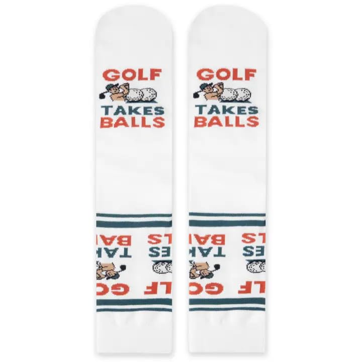 Golf Takes Balls Funny Socks Novelty Gag Gift for Golfer Men Adult Humor view 3