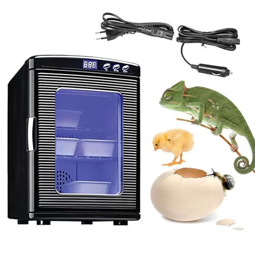 【新登場】110V爬虫類インキュベーター 25L 自動孵卵器 30-40枚入卵OK 冷却・加熱 5〜60°調節 爬虫・両生類飼育ボックス 科学実験室用 子供教育用 カメ/トカゲ/カメレオン/昆虫卵繁殖孵化用,黒