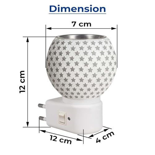 Image of Glass Kapoor Dani Electrical Camphor for Home /Kapurdani Light Lamp /Multi Functional Essential Oil Diffuser /Camphor Burner Diffuser for Puja Essentials Machine with On /Off Switch for Heating