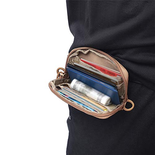 Gexgune Tactical Wallet Card Pouch Nylon Waist Bags Molle Key Bags Waterproof Holder Money Case Pack Buckle Military Hunting Traveling #TOP5