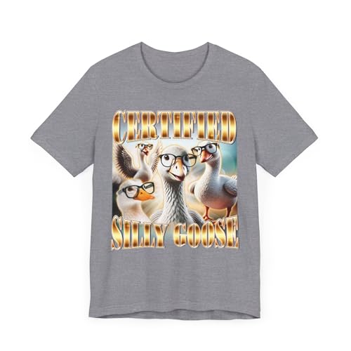 T-shirt Silly Goose meme animal ironique imprimé graphique unisexe