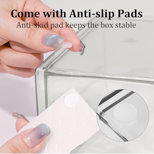 SortNStore Make Up Organizer mit 4 Schubladen: 2er-Set Acryl Organizer mit Anti-Rutsch-Pads | Stapelbare Schubladenbox für Kosmetik, Schmuck & Schreibwaren