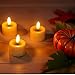 Simplelight Amber Tea Lights Candles Battery Operated – LED Tea Lights with Timer, Pack of 12 Realistic Black Wick Fall Candles for Pumpkin, Halloween, Christmas, Battery Included (Amber)