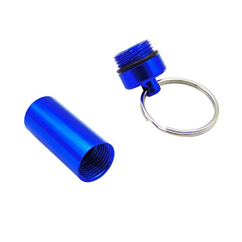 14pcs Pill Box Case Bottle Waterproof Aluminum Pill Holder Keychain Drug Holder Medicine Container