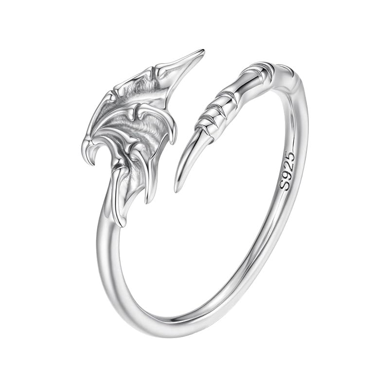 Bijoux Gothiques à Offrir : Anneau Argent 925 Femme Style Diable Oxydé