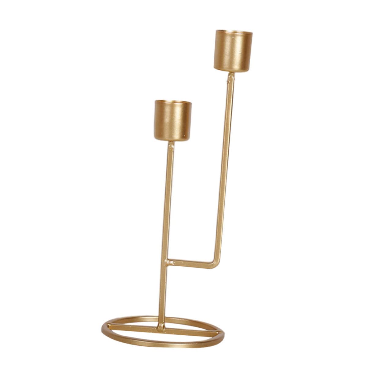 Cabilock Candlestick Iron Candle Holders Desktop Decor Metal Candle Stand Vintage Candle Holder Retro Candle Holder Wedding Decor Dinner Table Decor Double Mouth Wrought Iron Ornaments