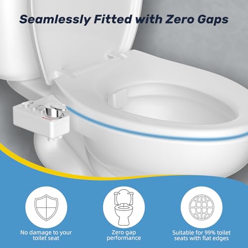 Image of Bidet Attachment for Toilet Seat, Non Electric, Hot /Cold Water Contral | Dual Nozzle Bidets Sprayer with Rear /Feminine Wash Self Cleaning Spray-Adjustable Bidets Wash Butt Cleaner for Bathroom