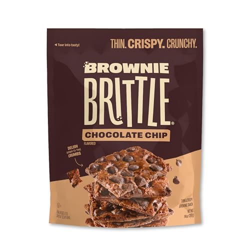 Brownie Brittle Sheila G's – Original Chocolate Chip Thin and Crispy Sweet Snacks, Family Size (Pack of 1, 14 oz), Rich Gourmet Bites Dessert