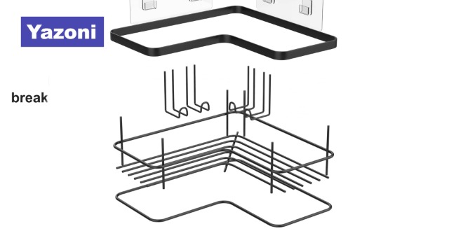 Yazoni Shower Caddy 2-Pack, No Drilling Shower Organizer Corner Shelf for Bathroom Tub, Stainless Steel Shower Caddy Corner Shelf for Bathroom Kitchen (Gold)