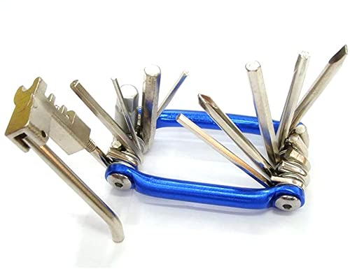 SHISHI Outils de vélo de vélo Réparation Set 11 in 1 Touche de réparation de vélo Kit Tourdiver Tournevis Chaîne en Acier au Carbone Outil Multifonction de vélo (Color : A)