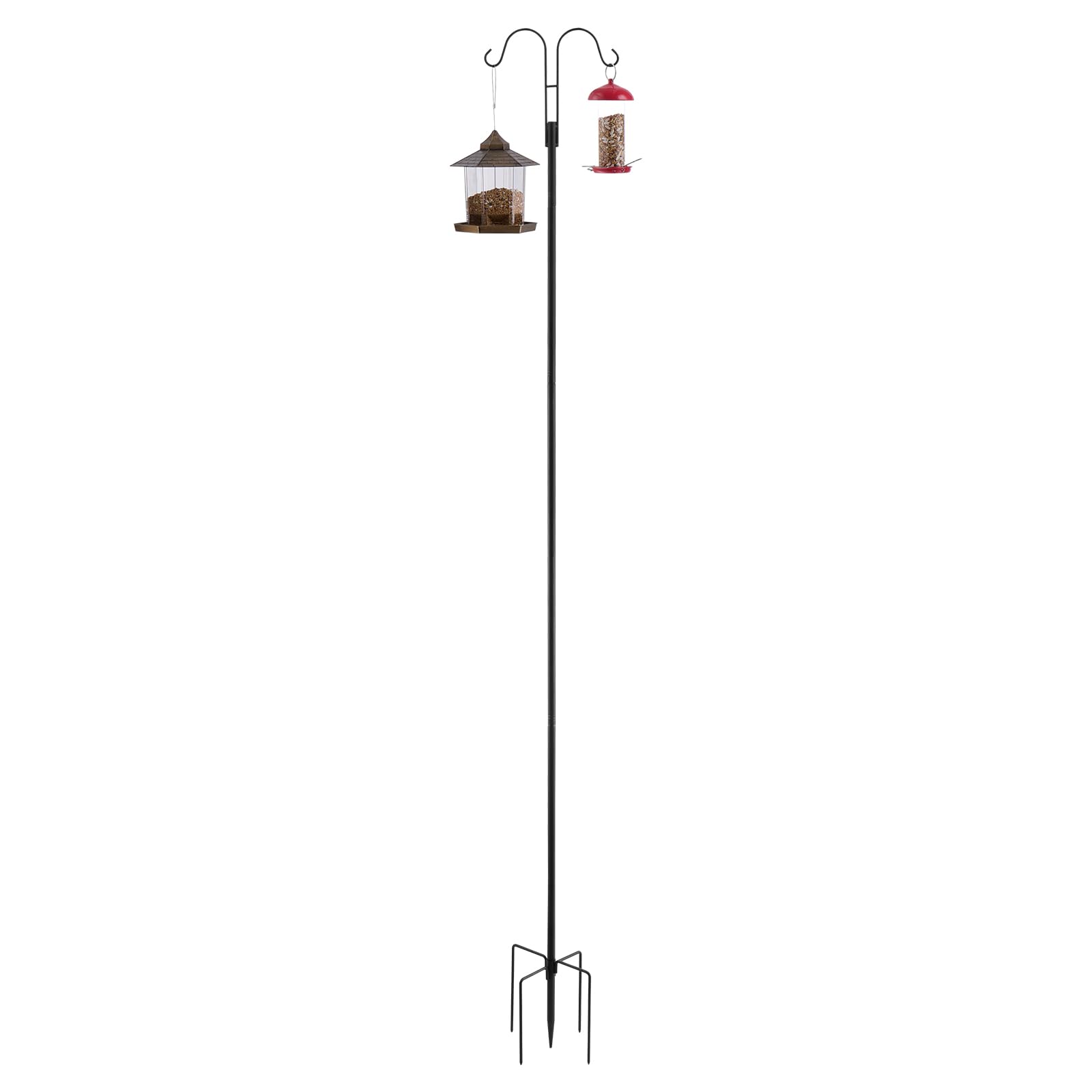 VEVOR Palo Ganci per Mangiatoia per Uccelli Gancio Doppio per Esterni 8 pezzi 2345 mm Palo Mangiatoia per Uccelli da Giardino, Supporto per Appendere Cesti per Piante, Lanterne, Campanelli