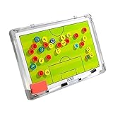 Freedomanoth Sports Magnet Fußball Taktiktafel Magnetische Taktik Board Coaching Board Aluminium Handball Tragbar Trainer Taktikmappe Mit Stift, Radiergummi, Magnete