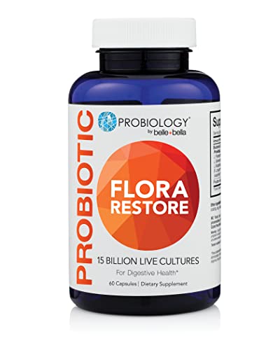 Belle + Bella Shelf Stable Daily Probiotic for Digestive Gut Health & Immune Support | Dual Action Prebiotc + Probiotic | 15 Billion CFU | Vegan | Gluten Free | Non Dairy | 60 Veggie Capsules. Powerful Alternative to Probiotic Gummies, Chewable, Tablets, Liquid, Powder or Yogurt
