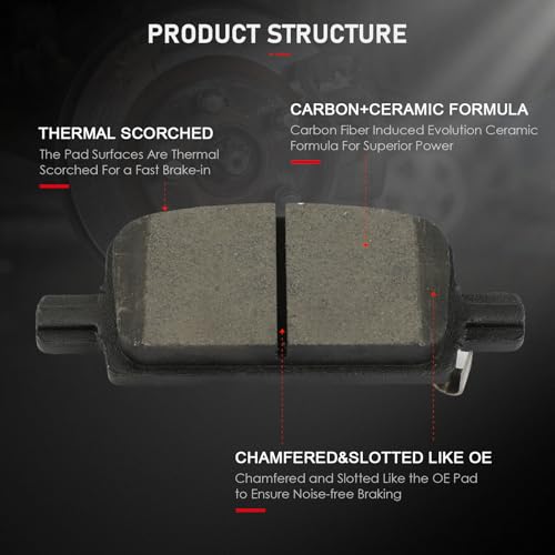 Image of cciyu D2173 & D2174 Front & Rear Ceramic Disc Brake Pads Kit Fit For Cadillac For Escalade For Escalade ESV 2021-2024,For Chevy For Silverado 1500 2019-2024,For Silverado 1500 LTD 2022