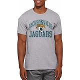 FOCO NFL Unisex Adult Officially Licensed Arched Wordmark Football Short Sleeve Crewneck T-Shirt - Jacksonville Jaguars - Gray - X-Large