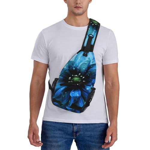 Bolso Sling para Mujer y Hombre con Diseño Floral Negro miniatura 2