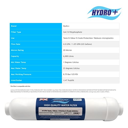 Hydro+ H11PA GAC Filtre de rechange pour le distributeur d'eau du frigo - 4
