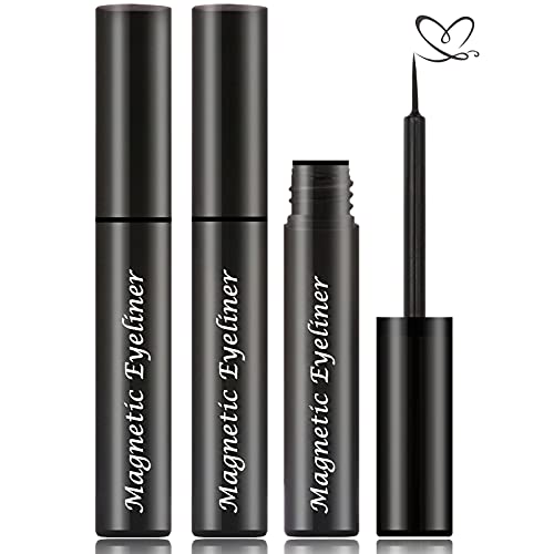 EVUIU Lash Glue Eyelashes Glue Super Strong Hold False Eyelash Glue Waterproof Latex-Free Safe on Skin Suitable for Sensitive Eyes Lash Adhesive 0.176oz (3PCS, Black)