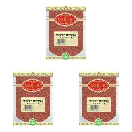 Image of Miltop Ragi Sabut (Finger Millet Whole Grain) 1 kg (Pack of 3)