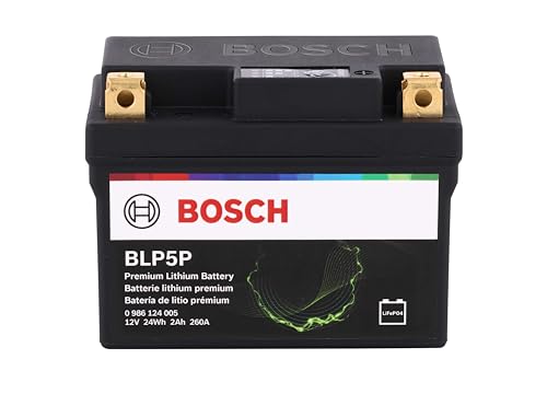 Image of BOSCH BLP5P Premium Lithium PowerSport Battery - Fast Charging and 4X Longer Life - Group 5, 12V, 140 CA - Ideal for Motorcycles, ATV /UTVs, Scooters, Jet Skis + More; 4.45 inchL x 2.72 inchW x 3.35 inchH