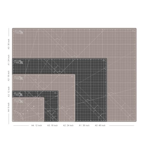 Image of Elan Cutting Mat A4 Black & Taupe, Self Healing Cutting Mat 9x12 Inch, 5-Ply Craft Board Black, Hobby Board for Crafts 9x12 Inch