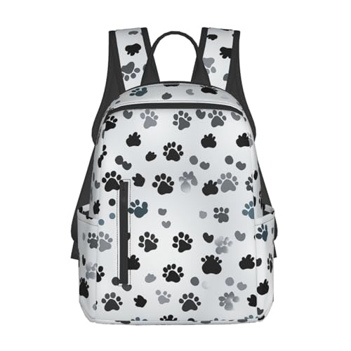 Backpack 14.7 inch Lightweight Large Bookbag Animal Paw Prints Daypack for Travel Office Work