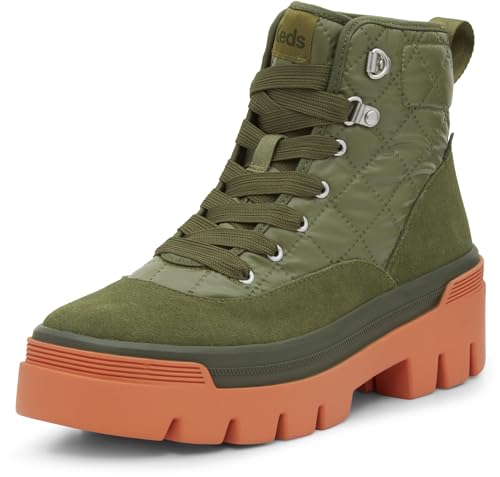 Keds Women's Soho Boot, Green/Coral Quilted Nylon, 6 Medium