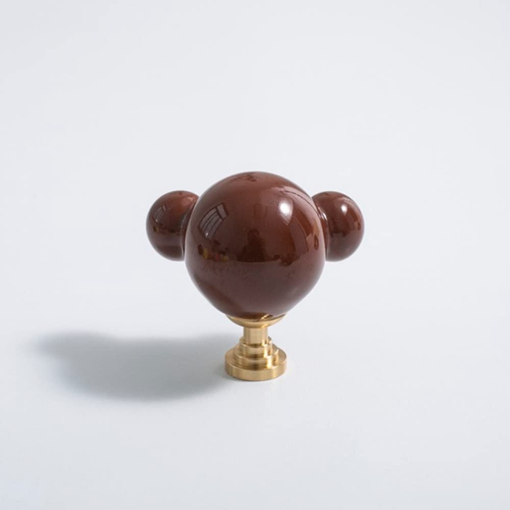 Poignées pour armoires et tiroirs marron en céramique épurée