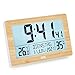Produktbild ADE Digitale XL-Funkuhr mit sehr großen Ziffern | Tischuhr mit 2 Weckzeiten und Beleuchtung | Thermometer Hygrometer | schmaler Rahmen aus echtem Bambus