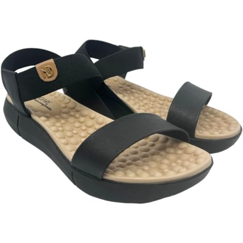 Sandália Feminina Modare ortopédica de elástico 7142.132 (Preto, BR, Adulto, Numérico, 36)