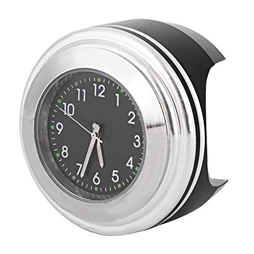 オートバイハンドルバーマウントクォーツ時計 - 自転車変更のための頑丈なアナログウォッチ (白い顔の黒いダイヤル)