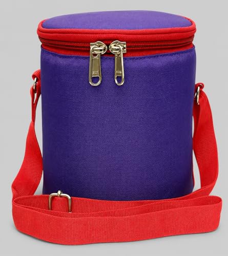 Image of Insulated Lunch Bag, Polyester, Water Resistant, Classic Style, for Office, School and Travelling, 1 Litre (Without Containers, Size-6.5 X 6 X 6)