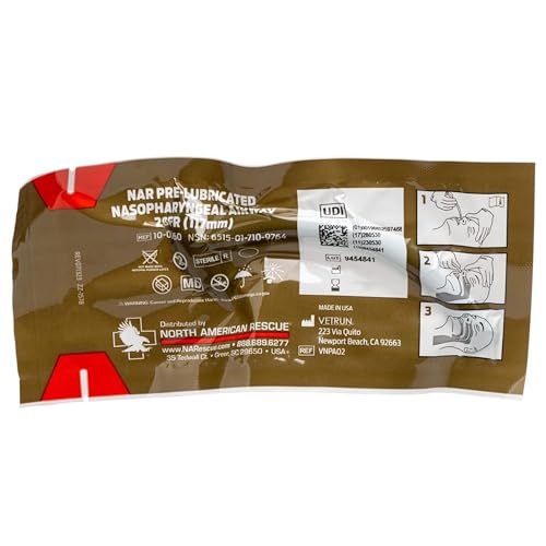 NAR Pre-Lubricated Nasopharyngeal Airway 28 French Bevel Tip Sterile Latex Free - 5 Year Shelf Life
