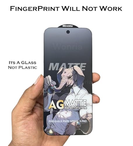 Image of WonRia Pack 1- Matte Screen Guard Protector for Pixel 10 | Pixel 10 Pro 5G (Fingerprint will not Work) Matte Tempered Glass Anti-FingerPrint | Anti-Glare | Shinning Border